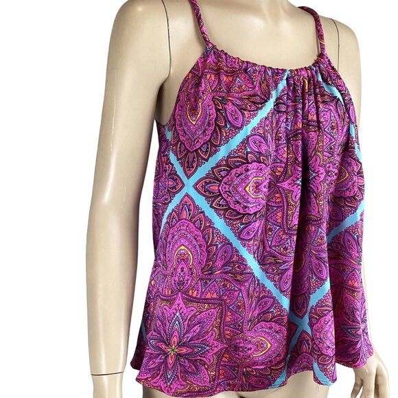 Alice & Trixie Womens Top Size Medium Pink & Blue Paisley Sleeveless - Picture 3 of 6